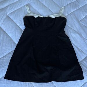 Elegant Black and White Strapless Dress